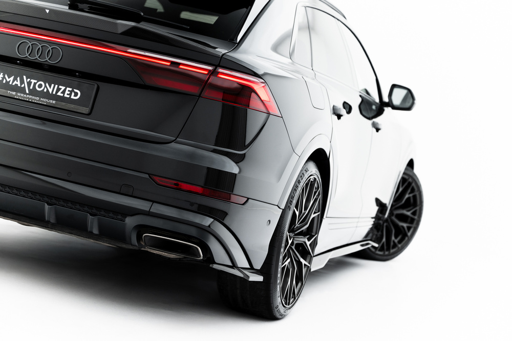 CF-AU-Q8-1F-SLINE-RSD1-245-P Splitters Traseros de Fibra de Carbono Audi Q8 S-Line Mk1 Facelift - Imagen 1