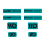 STICKER MAXTON 3D Turquoise and Black